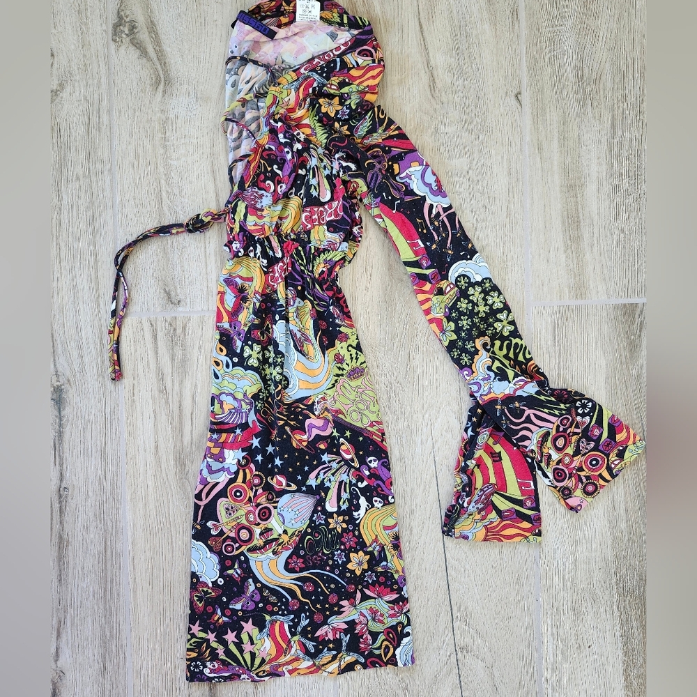 Miss Sixty Y2K  Multi-print Lace Up Mini Dress Size S